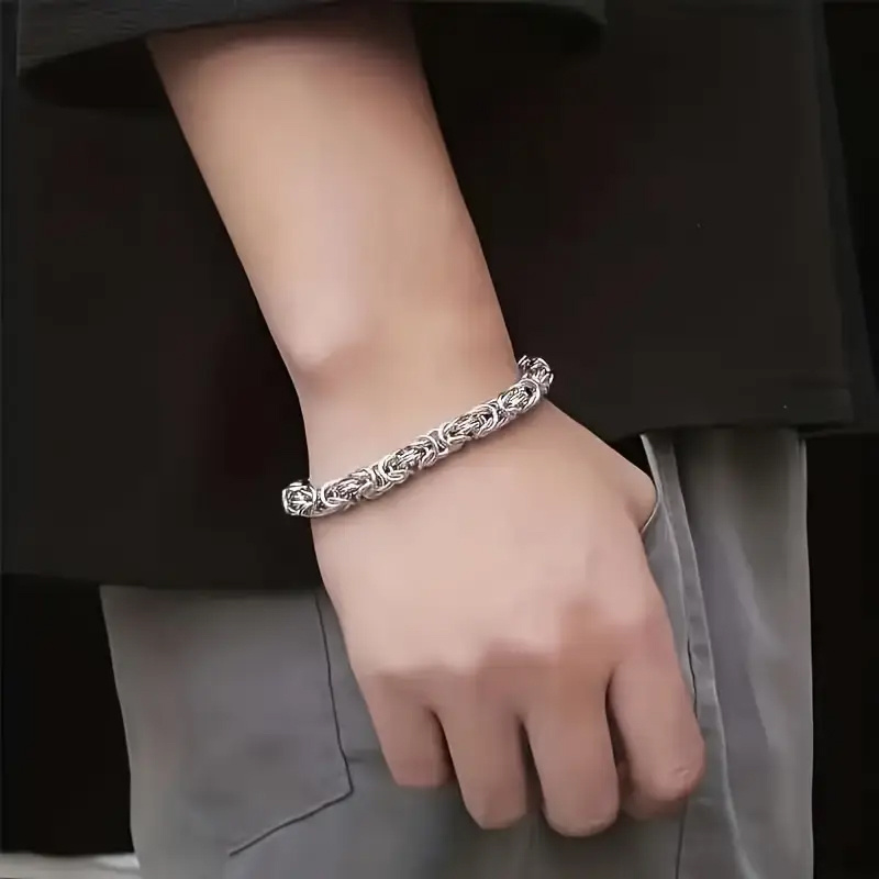 Women's 925 Sterling Silver Byzantine Link Chain Bracelet — Classic Gift